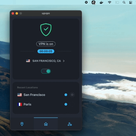 System tray for VPN desktop apps